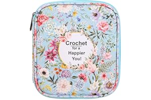 LOOEN Sac à crochet, sac organisateur portable pour crochet et autres accessoires de tricot, facile à transporter, sac organisateur de rangement (Pas d'accessoires inclus) bleu clair