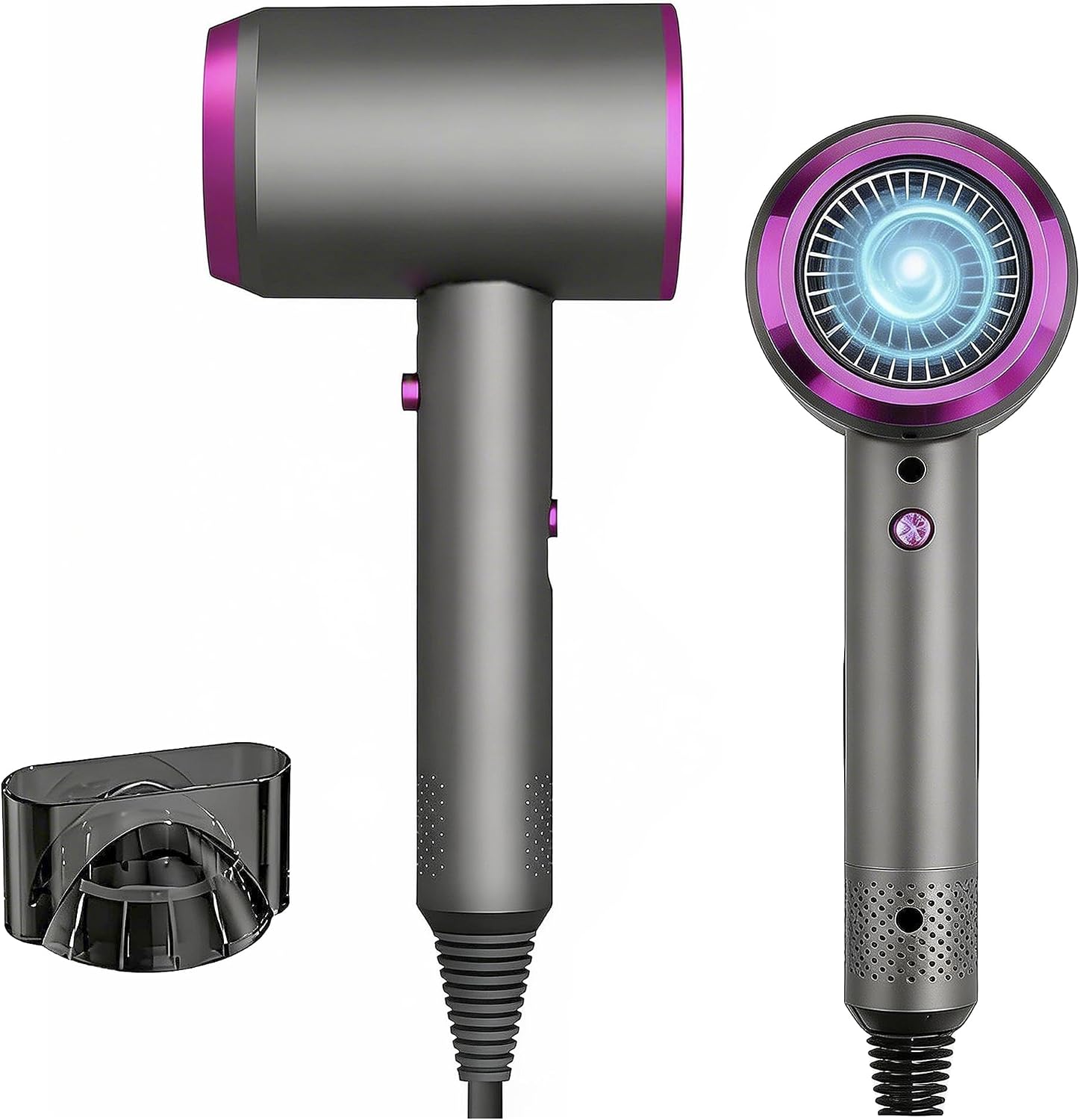 Secador de Pelo Profesional Iónico, Secado Rápido, 3 Niveles de Temperatura, Botón de Aire Frío, Incluye Concentrador, Secador de Cabello para Salón, Viaje y Casa