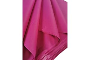 BCREATIVETOLEARN Lot de 50 grandes feuilles de papier de soie sans acide Rose vif Fuchsia 70 x 50 cm