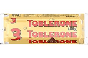 Toblerone Chocolate con Leche Suizo con Nougat de Miel y Almendras Pack 3 x 50g