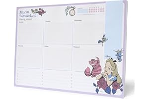 Grupo Erik: Planning da Tavolo A4 Disney Alice nel Paese delle Meraviglie, Planner settimanale da scrivania con 54 fogli a strappo, 21 x 29,7 cm, Agenda Organizer, To Do List Planner