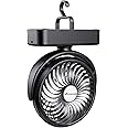 AMACOOL Portable Camping Fan with LED Lantern- 40H Work Time Rechargeable Battery Operated Fan with Hanging Hook for Tent Car RV Hurricane Emergency Outages Survival Kit