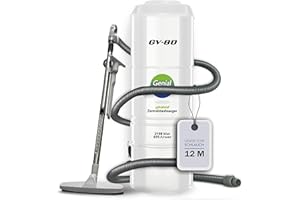 ‎GENIAL SYSTEM GLOBAL WÄSCHESCHACHT-SYSTEME Genial System global Wäscheschacht-Systeme Central Vacuum Cleaner Double Engine GV 80 with Hose Set in Various Lengths (with Hose Length 12 m)