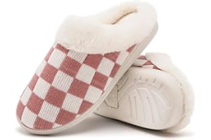 Guyarns House Slippers for Women,Fuzzy Mens Slippers,Casual House Shoes Memory Foam Womens Slippers Outdoor Indoor Warm Plush Bedroom Shoes with Faux Fur Lining