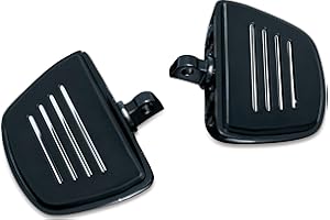 Kuryakyn 7578 Motorcycle Foot Control Component: Premium Mini Board Floorboards with Male Mount Adapters, Gloss Black, 1 Pair