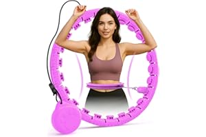 JLoibao Smart Hula Hoop Fitness Dimagrante 24 Collegamenti (132cm), Rimovibile, con Palla di Gravità Della Zampa del Gatto, Adatto per Dispositivi Sportivi Intelligenti da Donna