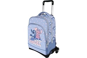 VARZI Trolley Scuola Stitch: Un Compagno di Viaggio Allegro e Pratico, Con Design Colorato e Spazioso, Perfetto per la Scuola e Ogni Avventura Quotidiana! Con Penna Omaggio