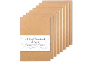 Notatniki Kraft A5, 60 pustych stron w linie, dziennik podróżny, miękkie okładki, notatniki dla kobiet, dziewcząt, studentów firmy Feela, tworzenie planów, pisanie notatek biurowych, przyborów szkolnych, 8 x 14 cm