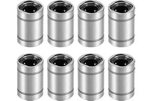 QUARKZMAN 8 Stück LM5UU Linear-Kugellager, 5 mm Bohrung 10 mm Außendurchmesser 15 mm Länge Linearlager für CNC, 3D-Drucker