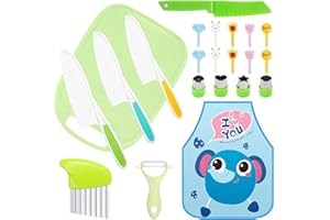 ZOOQUE 23 Pièces Couteau Set Cuisine Couteaux de Cuisine pour Enfants Bois Couteau Set Ensemble pour Enfants Sanwich Légumes Fruits Bricolage Décorations Sucrées Biscuits