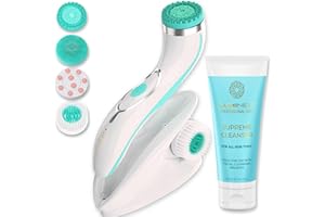 ‎LUMINEO Lumineo Gesichtsreinigungsbürste mit Reinigungsgel, zur Poren- Peeling- und Mitesserreinigung, elektrische USB Gesichtsbürste für sanfte Tiefenreinigung (PRO türkis (normale Haut))