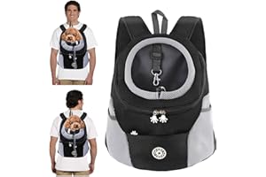 PETCUTE Mochila para Perros y Gatos,Transpirable,Mochila Transportadora para Perros con Correa de Seguridad,Mochilas Ajustable para Mascotas con Fondo Impermeable,Correa Acolchada para el Hombro