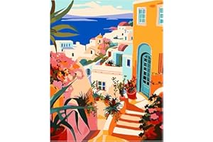 Daisen Art Peinture Numero Adulte, Peinture Numero Adulte Paysage, DIY Peinture Acrylique pour Adultes Débutants, Numero d'Art cheerful painting 40×50cm