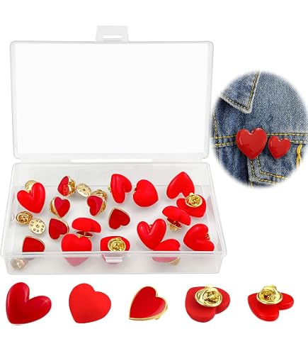 Broche Coeur Ryaupy 6 Pièces Broches En Coeur, Coeur Émail Broche Décoration Émail Épinglette Vêtements Broches Pour Vêtements Sacs Chapeaux Broche Rouge Chocolat Merci