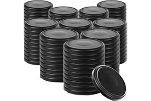 KADAX Coperchio a vite fi82 mm x 100 pz, set di coperchi twist-off in metallo, coperchi di ricambio per barattoli da conserva, con 6 denti di chiusura per vasetti e barattoli (nero opaco)