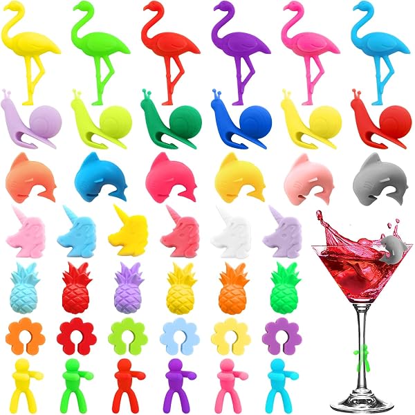 12 Segnabicchieri In Silicone Colorati A Farfalla, Adesivi Riutilizzabili Per Vino, Champagne E Cocktail, Per Feste E Ricevimenti