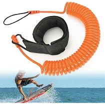 KARELLS Leash De Surf Spirale - Sangle De Cheville Réglable Pour Planche De Surf, Paddle, Kayak - Sécurité Nautique
