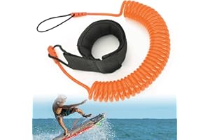 JEEZAO 10 Piedi Laccio di Sicurezza da Surf,Spirale Leash SUP TPU,Lacci Regolabile per Tavola da Surf Kayak,Tavolo da Paddle in Piedi