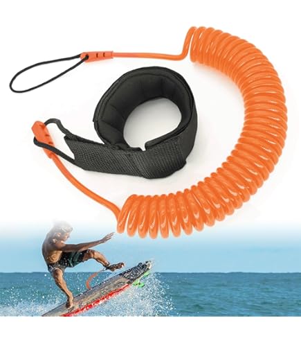 Guinzaglio Da Surf In TPU 3M - Leash Per Tavola Da Surf E SUP, Regolabile E Autoadesivo, Nero - Foto 7
