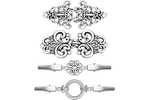 Mezrkuwr 4 Clip Vintage per Cardigan da Donna, Maglioni, Sciarpa Antica - Clip in Metallo per Catena, Colletto, Chiusura