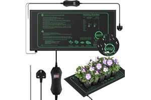 Mojimdo 50W Heat Mat with Thermostat – Fast Heating, Fire-Resistant, Ideal for Seedlings, Germination, Pets & Reptiles – Precise Temperature Control for Seedlings (Pack of 1)