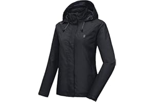 Little Donkey Andy Chaqueta impermeable para mujer, ligera, cortavientos, para exteriores, senderismo, viajes