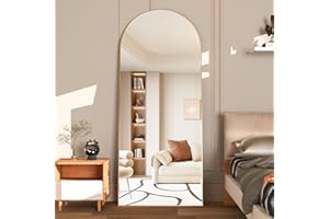 NEUWEABY Arched Floor Mirror 165x60cm Gold Arch Full Length Mirror with Stand, Large Wall Full Body Standing Hanging or Leaning Against Wall for Bedroom Entry, Living Room