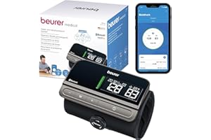‎BEURER Beurer BM 81 easyLock Oberarm-Blutdruckmessgerät, klinisch validiert, Manschette mit einfachem Drehverschluss, sanfte und schnelle Messung, mit App, Datenübertragung zu Apple Health und co.