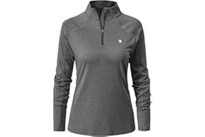 YSENTO Women's Long Sleeve 1/4 Zip Running Sports Tops Golf Shirts - Turquoise - Medium