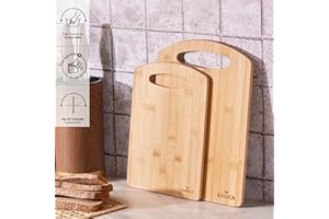 Karaca Stark, set di 2 taglieri in legno di bambù, per cucina, grandi e piccoli