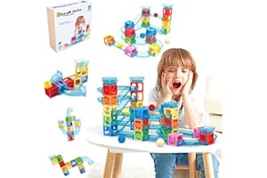 ROUSKY Set di Blocchi impilabili per Giocattoli da Costruzione per Montaggio di tubazioni magnetiche, Giocattoli Puzzle per Bambini Confezione Regalo Giocattoli per la Prima educazione (36PCS)