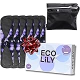 Eco Lily Assorbenti Igienici Riutilizzabili, 6 Pezzi Assorbenti Lavabili Salvaslip, Assorbenti Riutilizzabili Assorbenti Lava