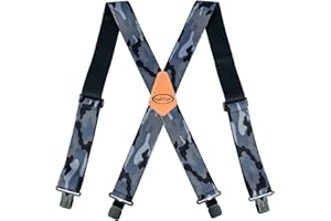MELO WORK GEAR MELOTOUGH Bretelles réglables et élastiques en forme de X avec clips très solides pour homme 60 cm de large – Très résistantes