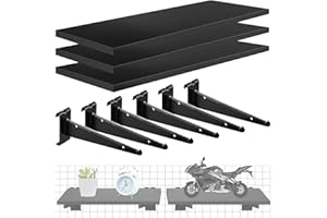 Alffun Gitterwandregal mit Metallhalterungen, 40,6 x 20,3 cm, robustes Gitterwandregal, Organizer, Zubehör für Garage, Visualisierer und Werkbank und Bitchenette (40,6 x 20,3 x 1,5 cm), 3 Stück