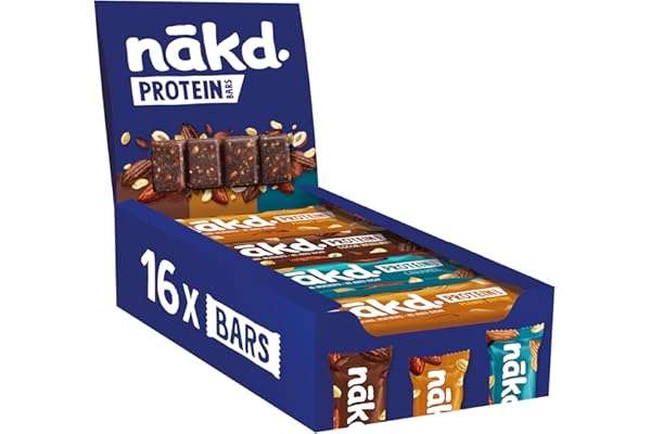 Nākd. Protein Pack Multisabores | Barritas Proteícas | 7g de Proteína de Origen Vegetal | Ingredientes 100% Naturales | Sin Azúcar Añadido | Vegano | 16 x 45g | 720g
