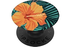 Richmond & Finch PopSocket PopGrip, Support et Grip Universel Extensible pour Tablette ou Téléphone, Grip avec Top Interchangeable, Compatible avec Tous Les Appareils, Hibiscus Orange