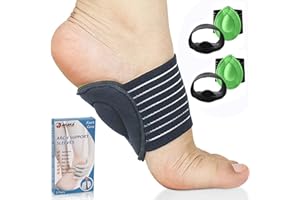 Ailaka 2 pares de soportes acolchados de compresión para el arco, mangas para fascitis plantar para aliviar el dolor y dolor, pies planos, espolones de talón