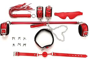 EXREIZST Adjustable Expandable Spreader Bar with Leather Straps Sports Aid Training System Set, Red