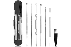 AYESY Pulisci Orecchie,7 Pezzi Kit di Rimozione del Orecchio, Strumenti per Pulizia dell’Orecchio in Acciaio Inox, Ear Removal con Scatola Portaoggetti, per Adulti e Bambini Pulizia Dellorecchio