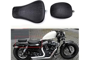 KEEPDSGN Cuscino per sedile passeggero anteriore e passeggero anteriore per motocicletta per Sportster XL1200 883 72 48 2010-2015, stile coccodrillo nero.