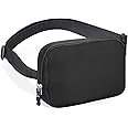 Dynotrek Wolter Black Fanny Packs for Men Women, Fashion with Adjustable Strap Belt Waist Bag FannyPack Crossbody Chest Bags for Men Women Pouch Workout Running Travelling Hiking