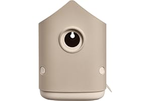 Elho Cosy Bird House 18cm - Casetta Uccellini da Esterno - Per Oltre 11 Specie - 100% Plastica Riciclata - L17.6 x B18 x H23 cm - Beige/Beige Fungo