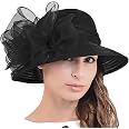 VECRY Fees Derby Church Capelines Baptis Dress Tea Party Chapeaux de ariage (Blanc,Taille