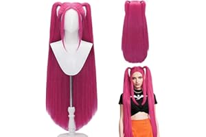 BAISHUWU Hunter Cosplay Perücke Für Kinder, Lange lila Perücke Cosplay Kids, Costume K-ids Purple Wig, Lange Lila Cosplay-Per-ücke, Perück-e Cos-play Kid-s, für Halloween Karneval Party Maskenball