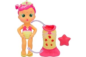 Bloopies Sirenetta Magiche Coda Luna, Bambola Sirena con Coda Rimovibile e con Il Suo Amico del Mare, Spruzzano Acqua e Fanno Bolle, Gioco da Bagno e Giochi d'Acqua per Bambini +2 Anni