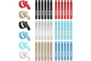BONHHC Bridas de Cable de Silicona/Organizador de cable/Correa de cable para auriculares reutilizable multicolor/6 colores/36 piezas