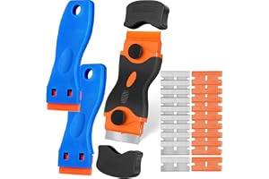 Gebildet Verktygssats för Rengöringsskrapa, 1 st Dubbelhuvudskrapa + 2 st Plastskrapa med 20 st Blad - Keramisk Hällskrapa/Bi