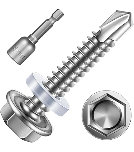 Trapezblechschrauben M4,8x19 Mm Edelstahl 410 - 30 Stück Selbstschneidende Schrauben