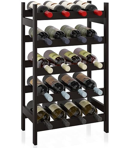 Étagère à Vin Empilable 4 Niveaux Bomclap - Support 8 à 16 Bouteilles En Métal Noir