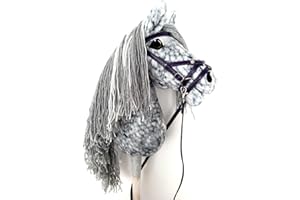 HORSE & TOYS Hobby Horse Hobbypferd groß A3 (Pferd auf einem Stock) komplett mit Geschirr wie auf dem Foto (Silver Run)